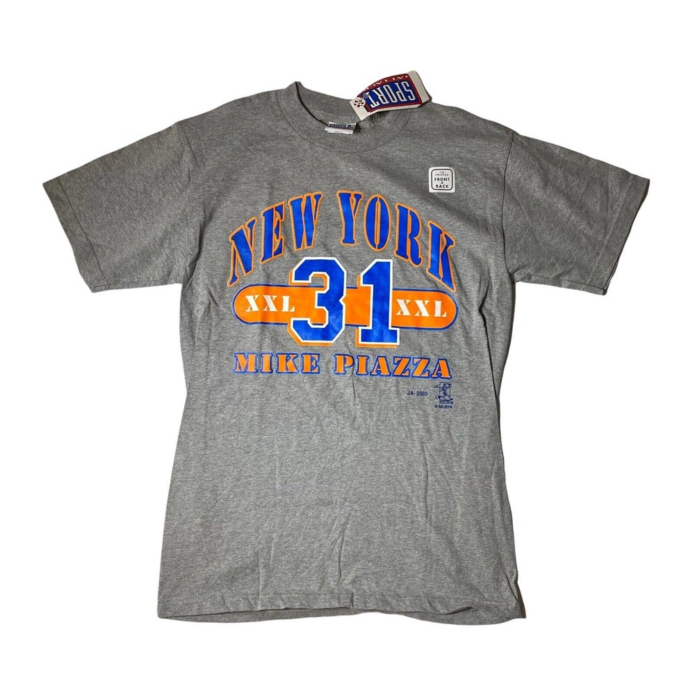 Vintage Y2K‎ Mike Piazza Sport Attack Gray Tshirt Double Sided Print With Tags M